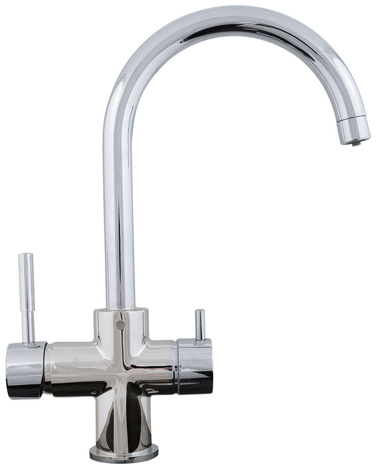 Изображение товара Кухонный смеситель Zigmund & Shtain 1800 нержавеющая сталь одноизливный керамический клапан Россия