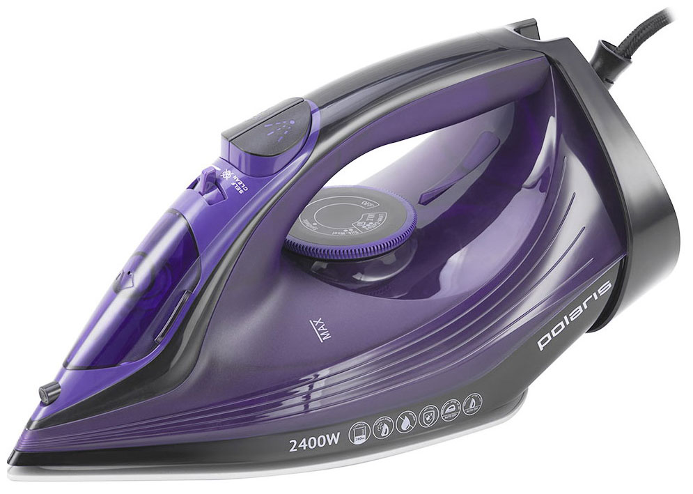 

Утюг для одежды с отпаривателем Polaris PIR 2487AK 3m, черный/фиолетовый
