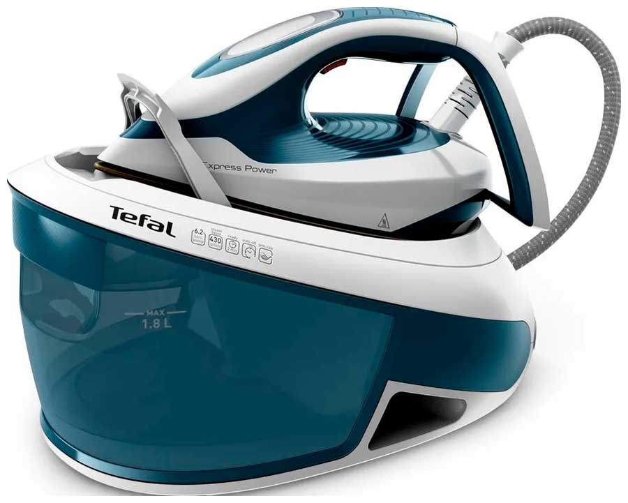 Парогенератор Tefal Express Power SV8111E0, белый/голубой Парогенератор Tefal Express Power SV8111E0, белый/голубой