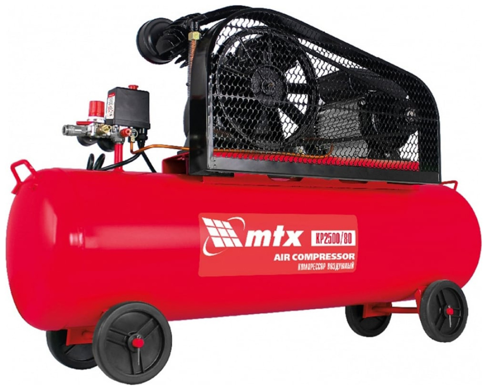 Изображение товара Воздушный компрессор Matrix КР2500/80 2,5 кВт 80 л 420 л/мин ременной реальный источник сжатого воз
