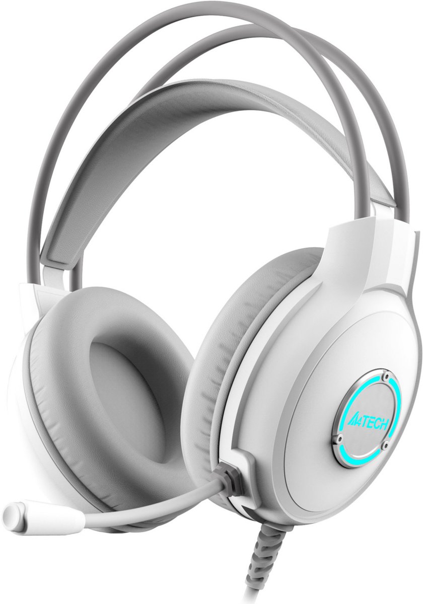 Изображение товара Наушники с микрофоном A4Tech Fstyler FH300U белый 2м мониторные USB оголовье