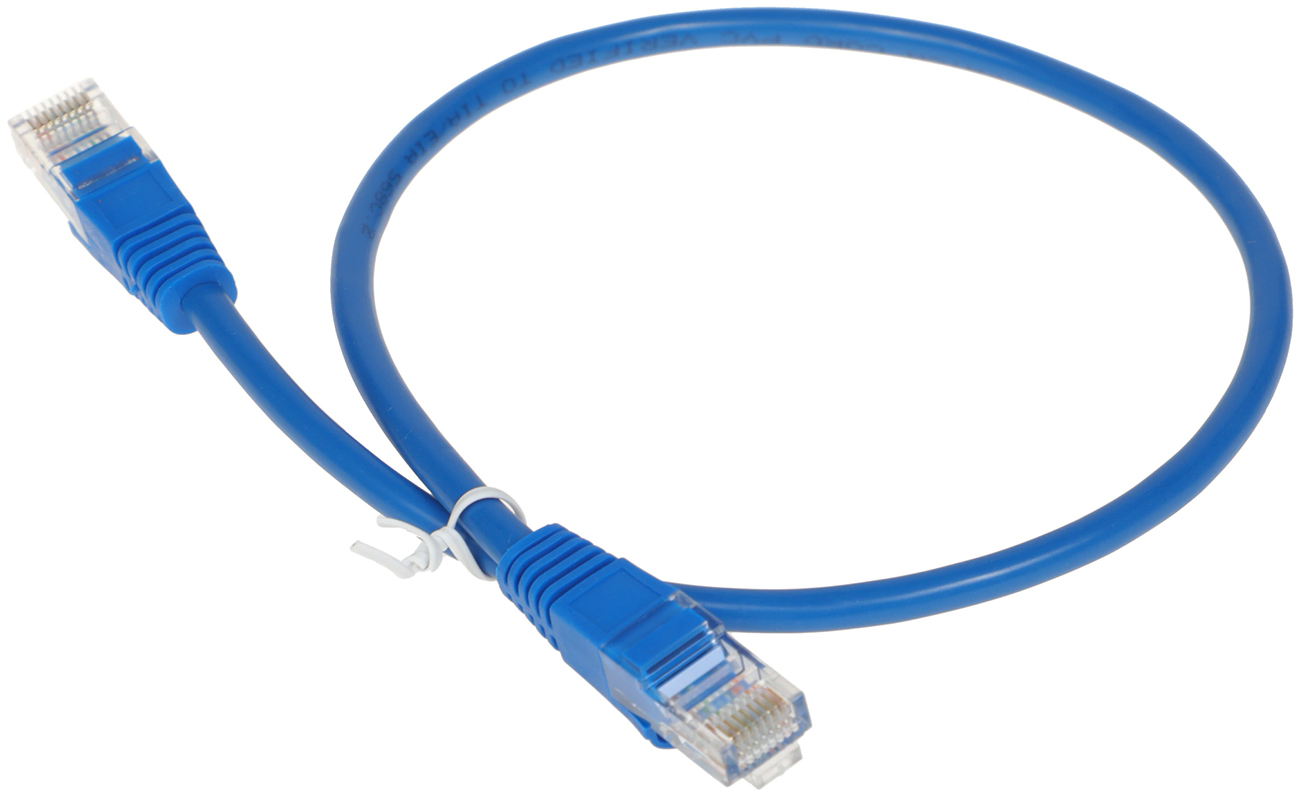 Изображение товара Патч-корд Buro UTP-5E-0,5M-BL сетевой кабель cat5E 0,5 метра голубой RJ-45