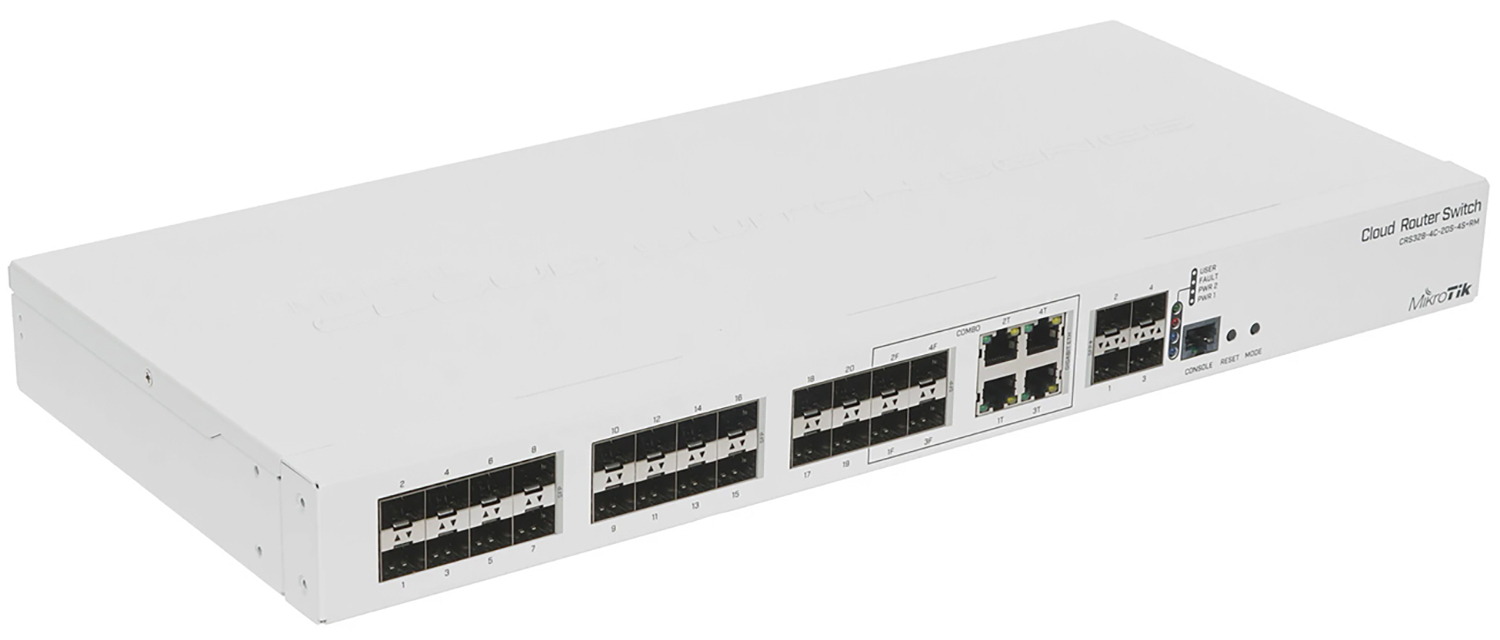 Изображение товара Коммутатор MikroTik CRS328-4C-20S-4S+RM 20SFP 4SFP+ управляемый
