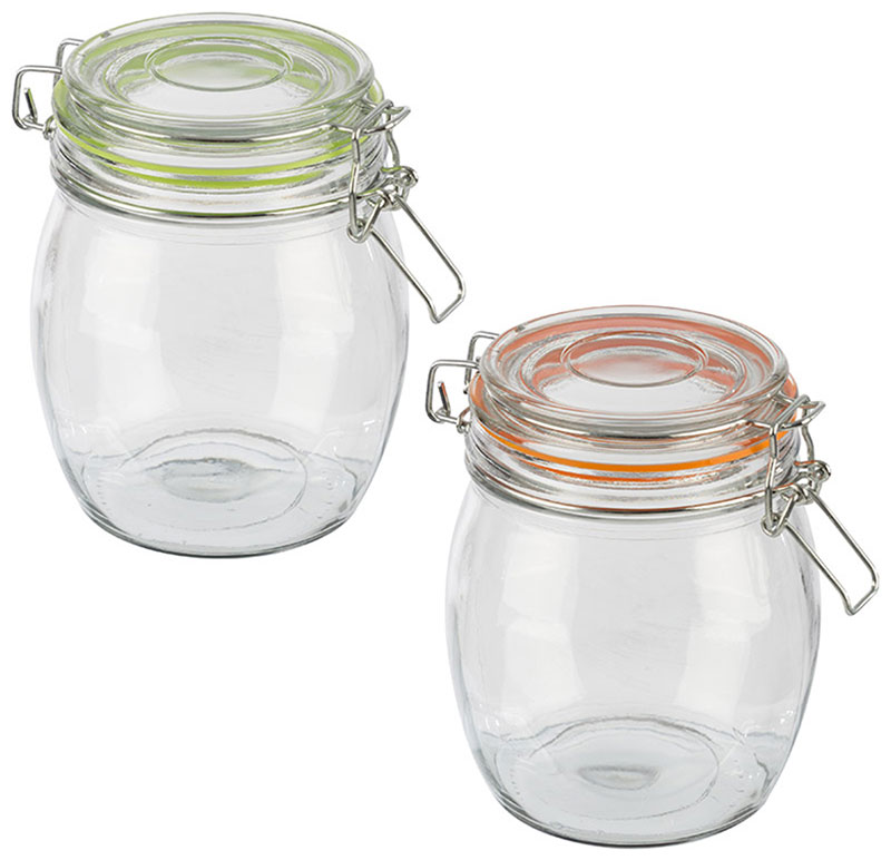 Изображение товара Набор стеклянных банок Mallony BRAVO, 2 штуки по 250мл, с бугельным замком (106008)