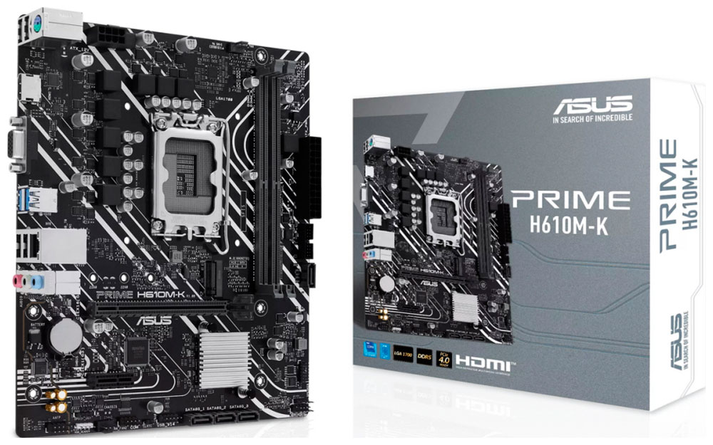 Изображение товара Материнская плата Asus PRIME H610M-K (LGA1700 mATX)
