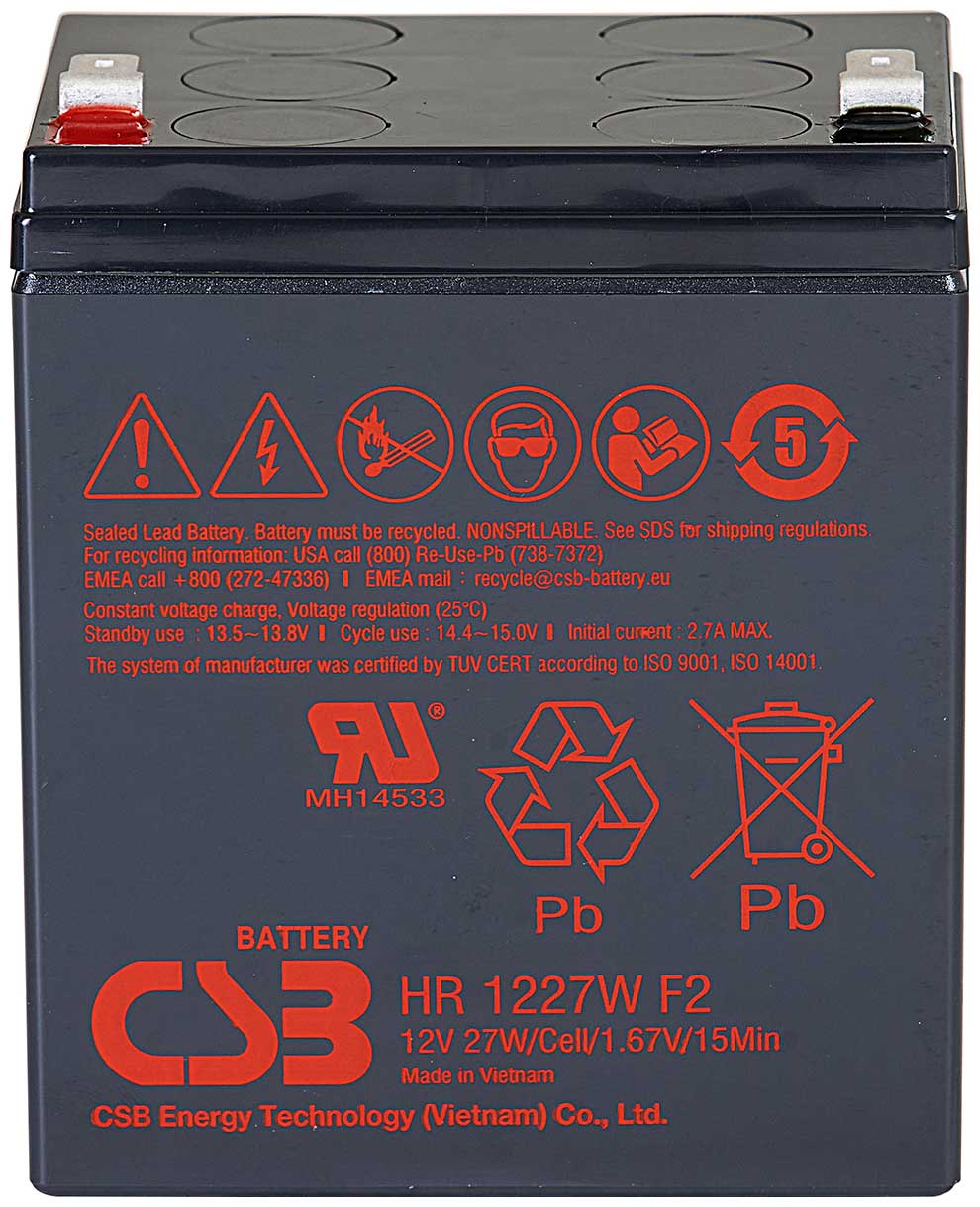 Изображение товара Аккумуляторная батарея для ИБП CSB CSB HR1227W F2 (12В, 6.75Ач)