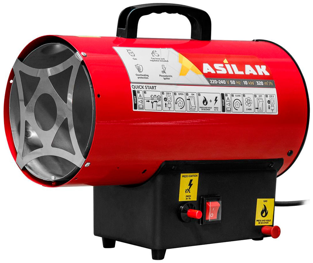 Изображение товара Газовая тепловая пушка Asilak SLG-10000 мощностью 10 кВт для помещений до 180 куб.м