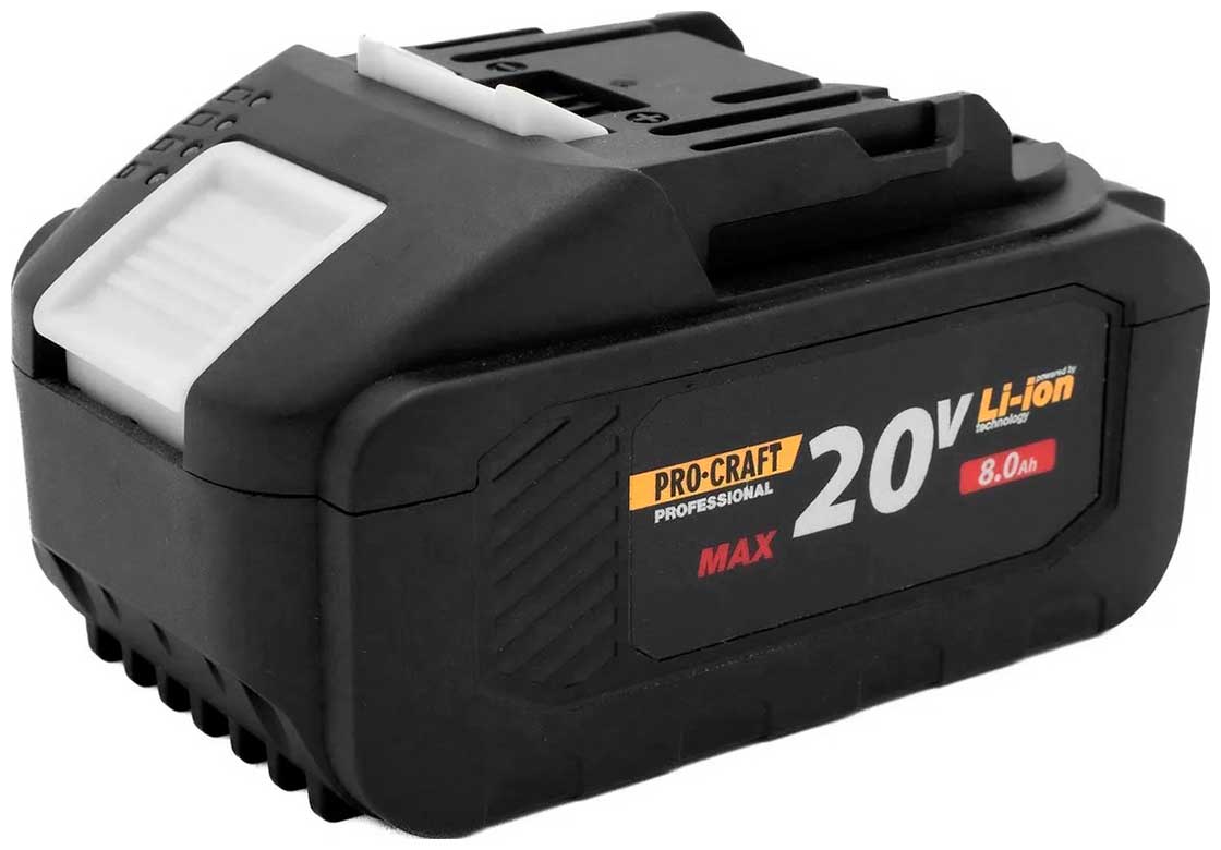 Изображение товара Аккумулятор Procraft Universal 20/8 8 Ач 20 В для электроинструмента Изображение товара Аккумулятор Procraft Universal 20/8 8 Ач 20 В для электроинструмента