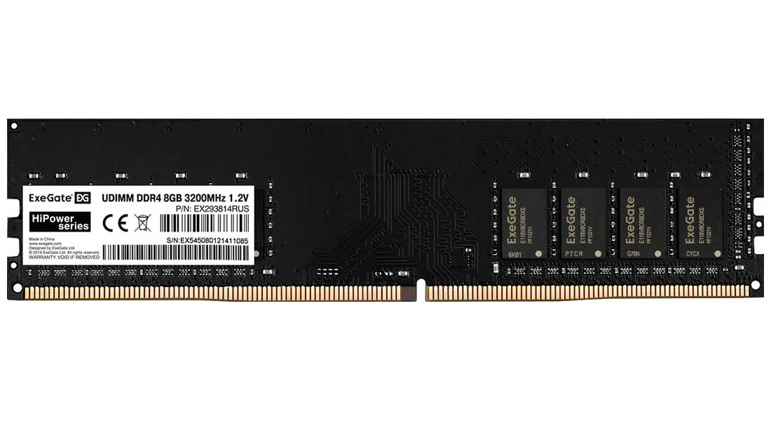 Изображение товара Оперативная память ExeGate HiPower DDR4 8GB 3200MHz для ПК