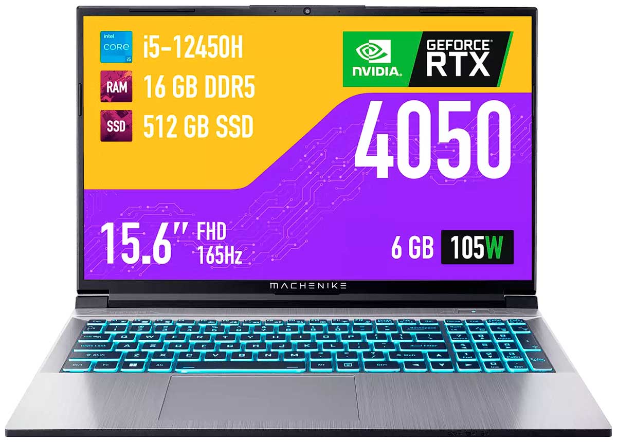 Изображение товара Мощный игровой ноутбук Machenike L15 Pulsar с RTX 4050, 16ГБ и 15.6 IPS экраном