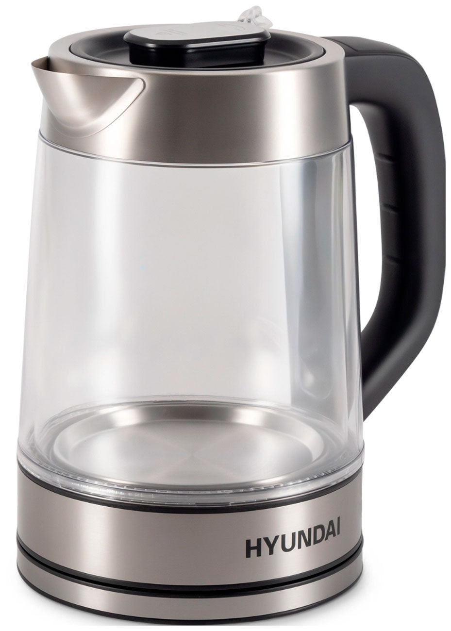 Изображение товара Чайник электрический Hyundai HYK-G4015, 1.9л., 2200Вт, черный/серебристый (стекло)