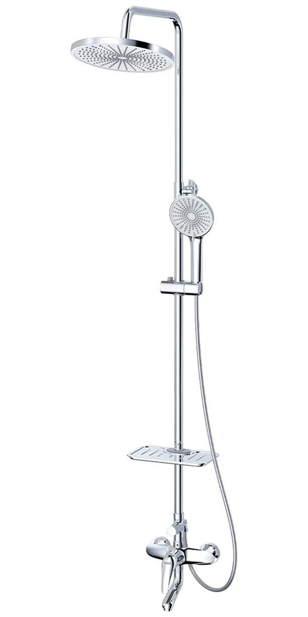 Изображение товара Душевая система AWP Agura (S0762C) с тропическим душем и поворотным изливом, хром