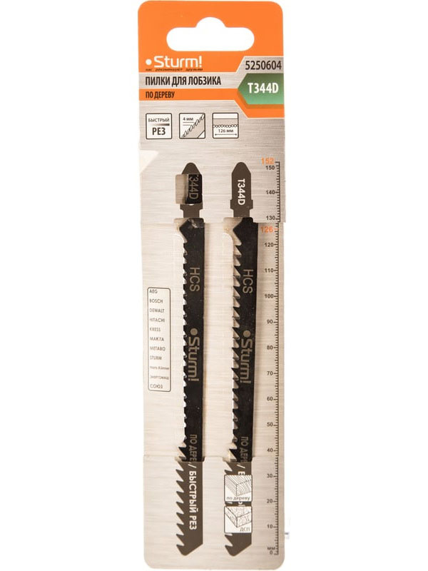 Изображение товара Пилки для лобзика Sturm! T344D 2 шт универсальные для древесины металлический хвостовик