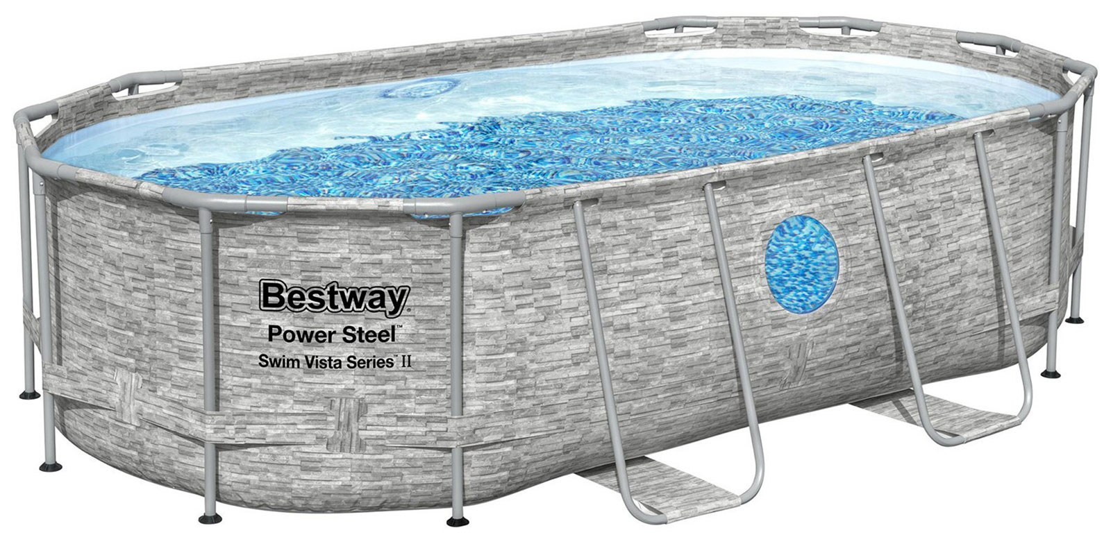 Изображение товара Каркасный бассейн BestWay Power Steel 427х250х100 см с фильтром и лестницей