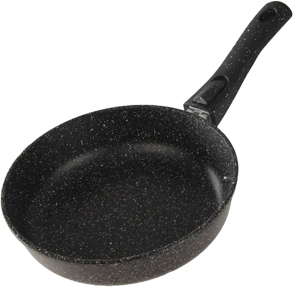 Изображение товара Сковорода Marusya 22 см, литая, антипригарная, со съемной ручкой, черный мрамор (7022)