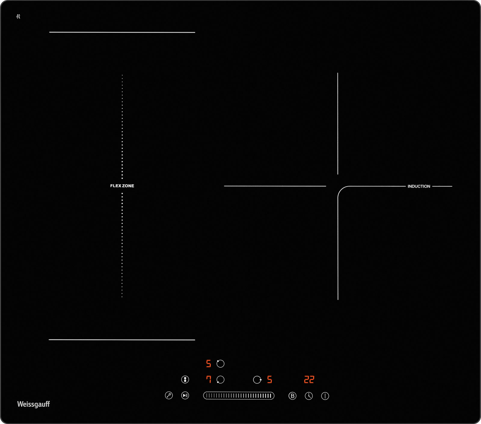Изображение товара Электрическая варочная панель Weissgauff HI 630 BFZG