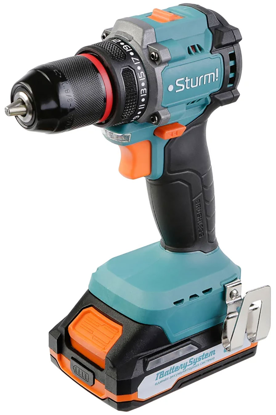 Изображение товара Аккумуляторный шуруповерт Sturm! CD1860BL 18В с двумя аккумуляторами и кейсом