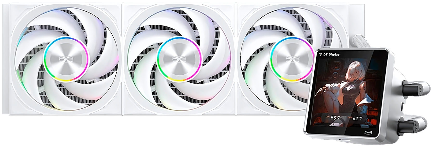 Изображение товара Система жидкостного охлаждения PCCooler DT360 ARGB Display 360 мм 3 вентилятора