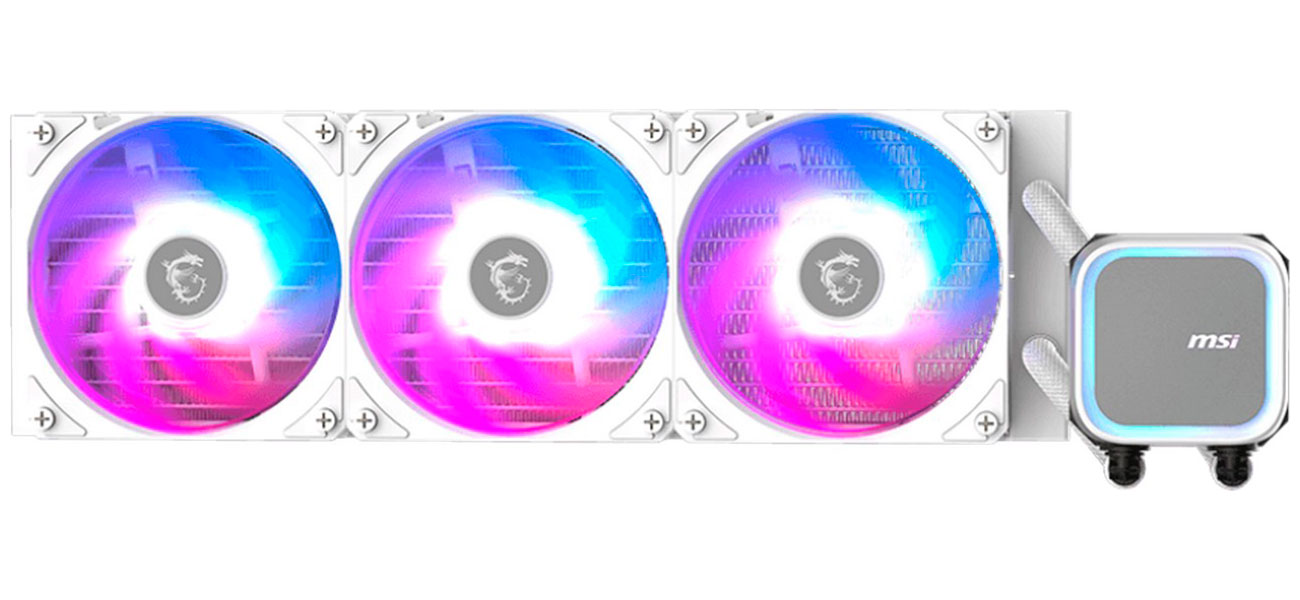 Изображение товара СЖО MSI MAG CORELIQUID A13 360 WHITE жидкостное охлаждение для процессоров аргонбелой подсветкой