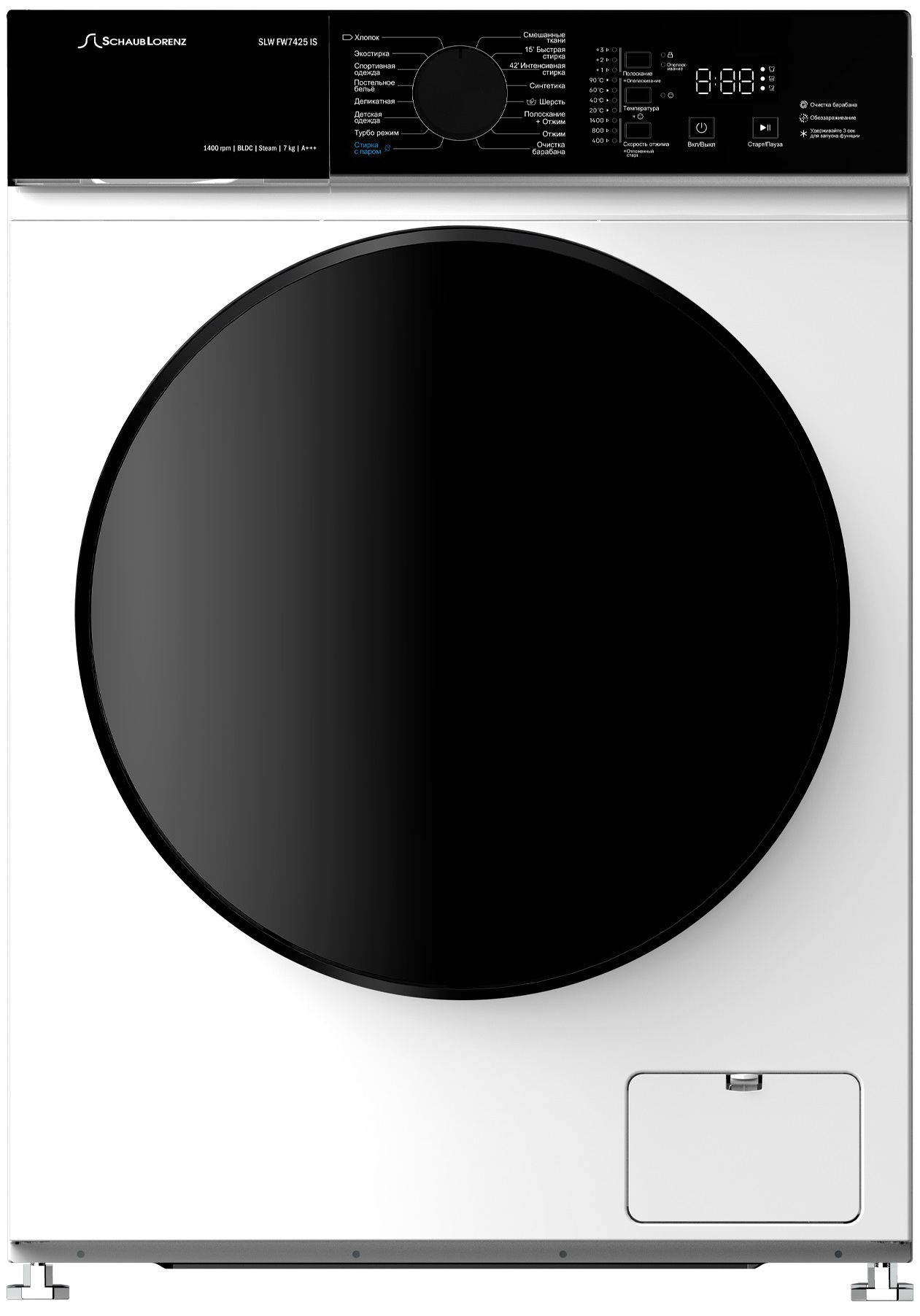 Изображение товара Стиральная машина Schaub Lorenz SLW FW7425 IS узкая 7 кг A+++ с функцией пара
