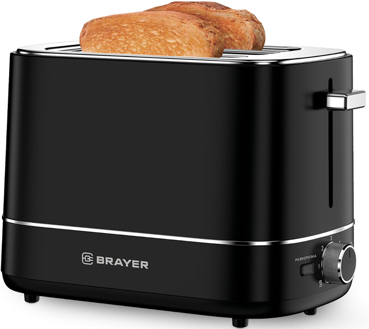 Изображение товара Тостер Brayer BR2118 с 6 режимами обжарки и функциями разморозки и подогрева