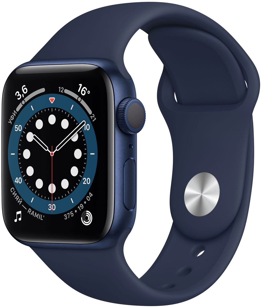 Умные часы Apple Watch Series 6 40mm (MG143RU/A) Blue Aluminium Case with Deep Navy Sport Band наклейка стикер проклейка скотч фиксации аккумулятора акб батареи для телефона apple iphone 6s