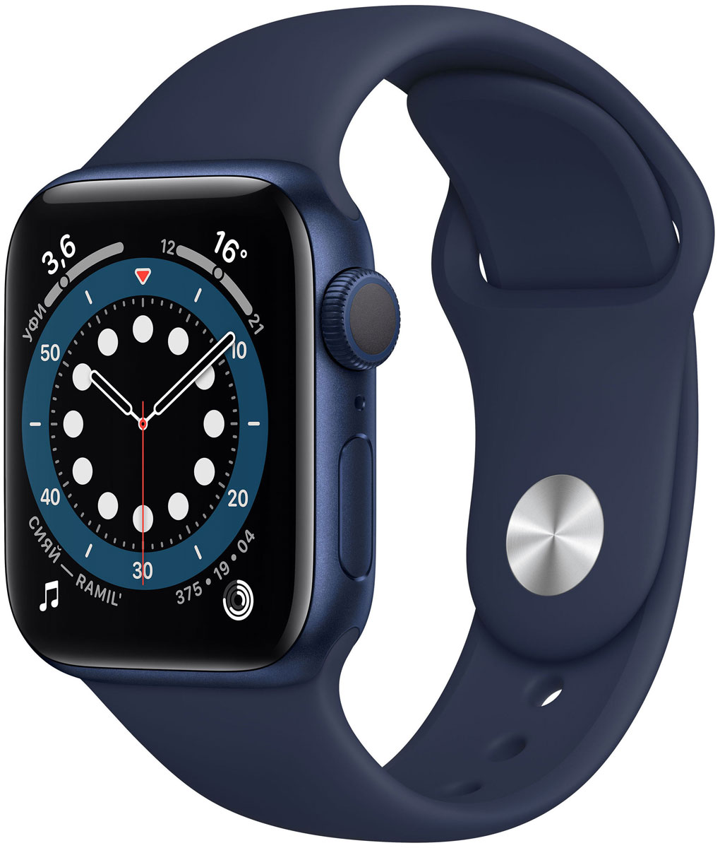 Умные часы Apple Watch Series 6 40mm (MG143RU/A) Blue Aluminium Case with Deep Navy Sport Band