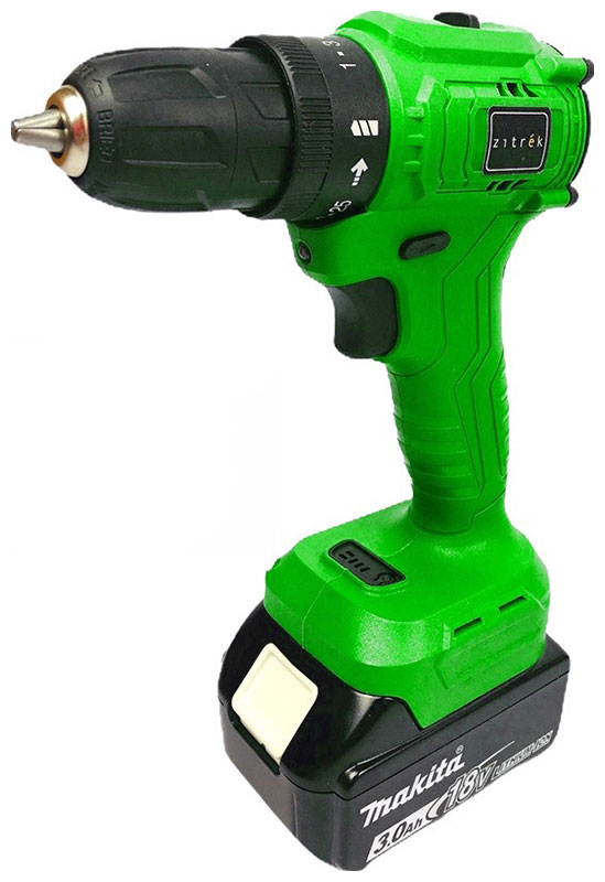 Дрель аккумуляторная Zitrek Greenpower 20 Pro (20В, Li-ion аккум. 2шт, ЗУ, кейс, бита)