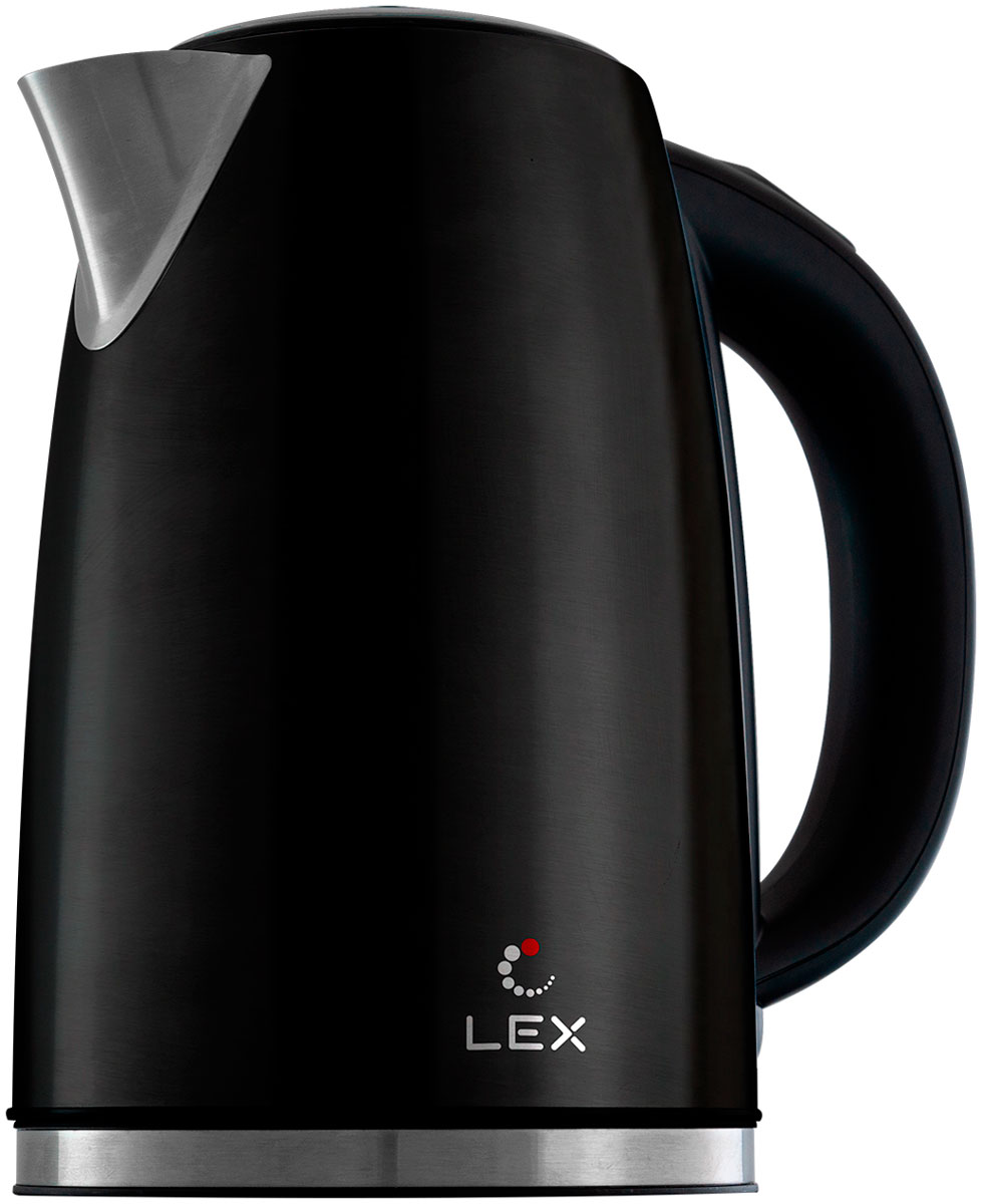 цена Чайник электрический LEX LX 30021-1, чайник стальной с управлением на ручке (черный)