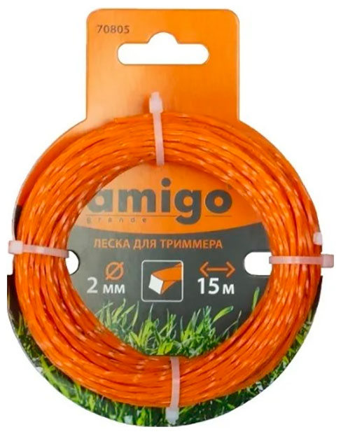 Изображение товара Леска для триммера Амего витой квадрат 2 мм 15 м - эффективный садовый инструмент