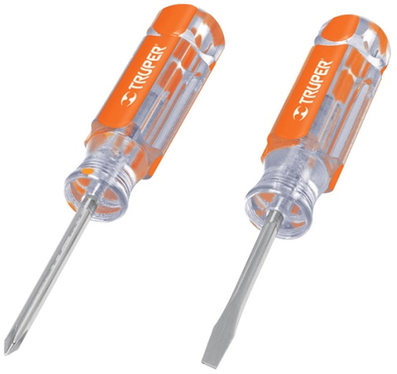 Изображение товара Набор миниотверток Truper 2 предмета Phillips и Slotted для точных работ