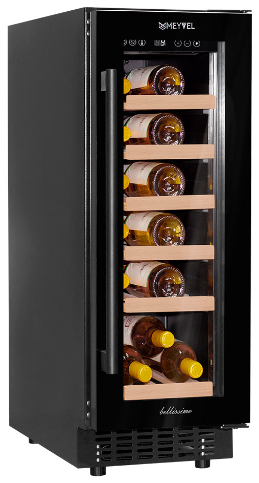 Изображение товара Винный шкаф Meyvel MV19-KBT1 встроенный и отдельностоящий с держанием до 19 бутылок