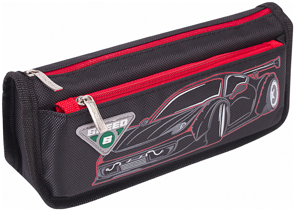 Изображение товара Пенал-косметичка Юнландия Car черный 21х6х9 см