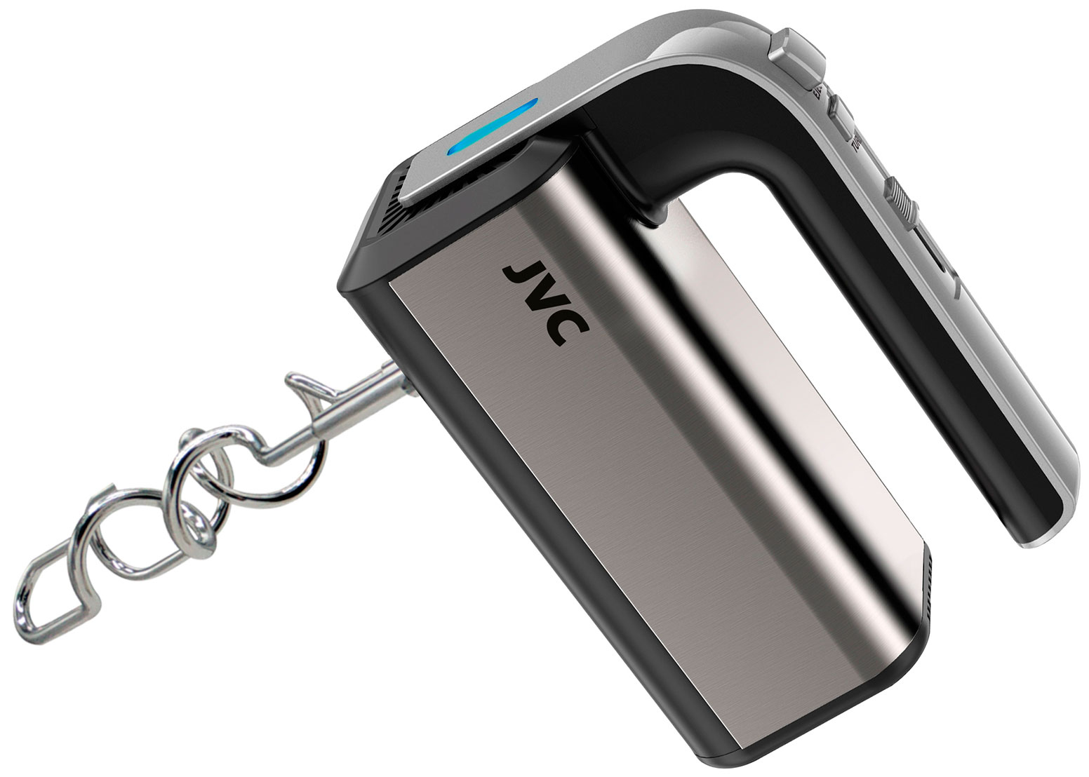 Изображение товара Миксер JVC JK-MX125 350 Вт светодиодная подсветка 5 скоростей черный с серебристым