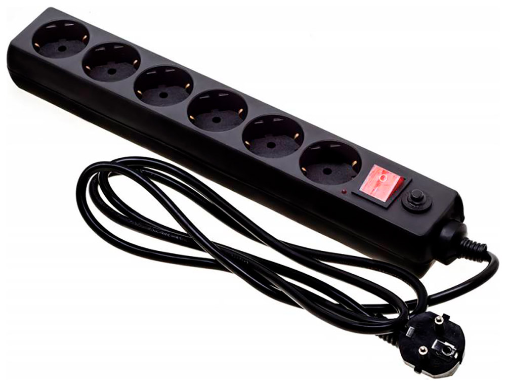 Изображение товара Сетевой фильтр Buro 600SH-16-5-B 5 м, 6 розеток, черный