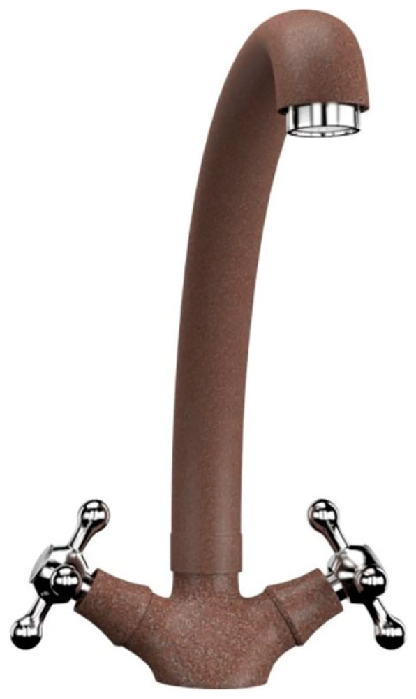 Изображение товара Кухонный смеситель Ulgran U-013/терракот с поворотным изливом и керамической кран-буксой