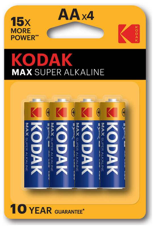 Батарейка Kodak MAX LR6 BL4 (KAA-4) 4шт батарейки kodak max super alkaline lr6 2bl kaa 2