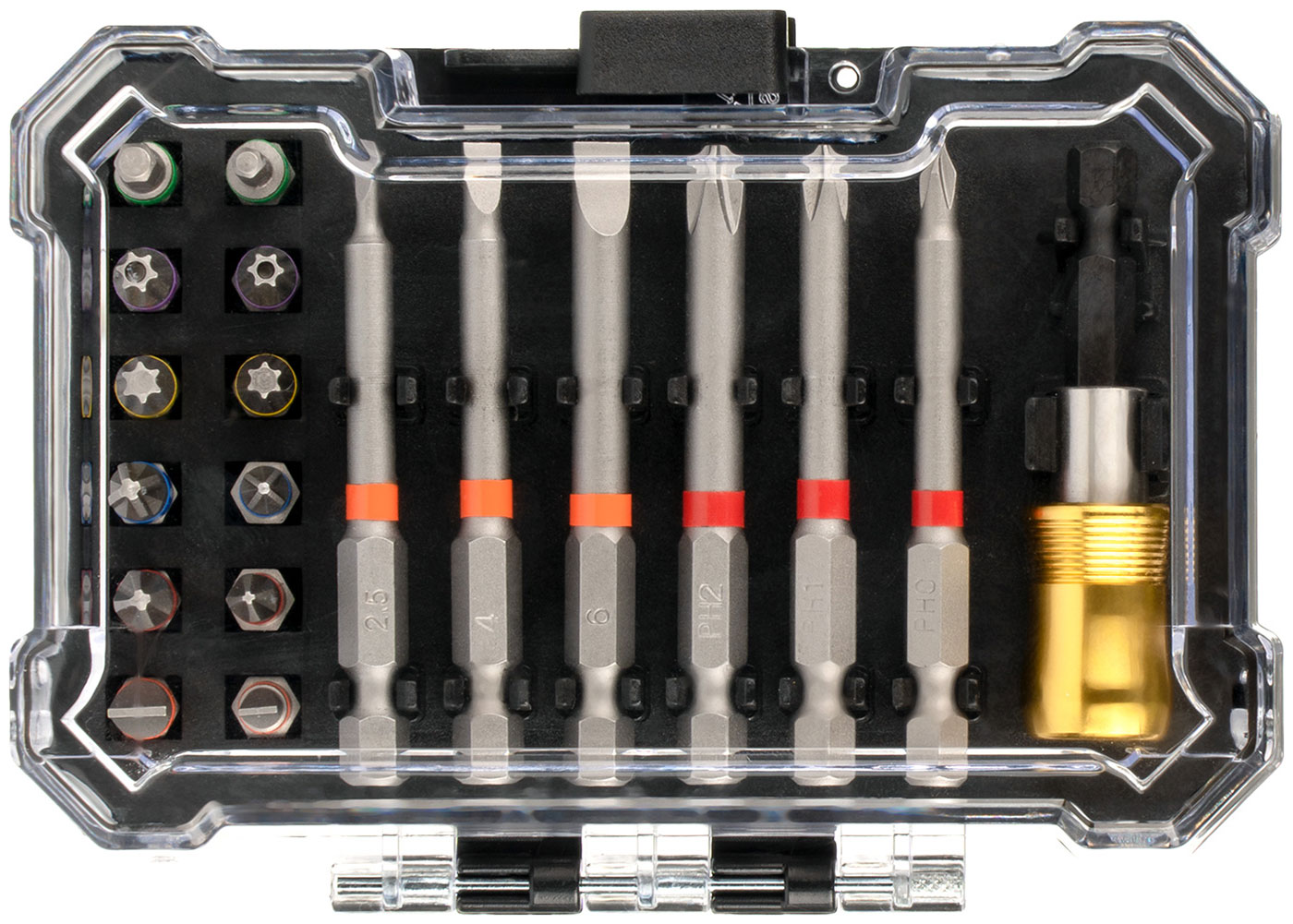 Изображение товара Набор бит в пластиковом кейсе Kolner KBITS 19C 25 и 65 мм из Cr-V для дрелей