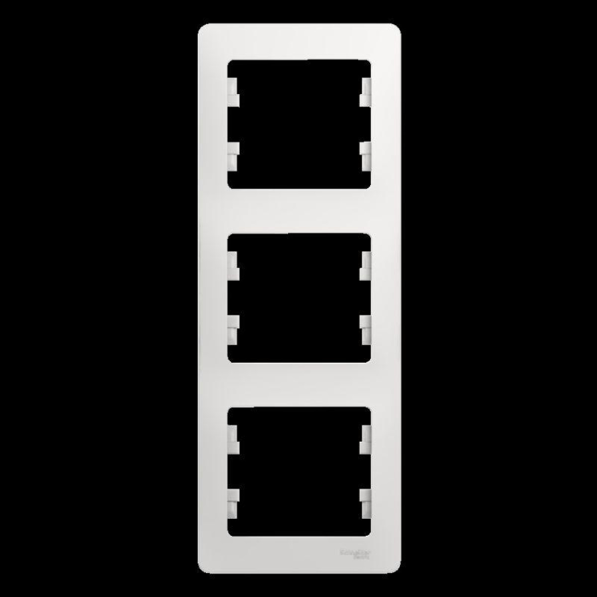 Изображение товара Декоративная рамка для электроприборов Glossa вертикал. белая 3-места Systeme Electric