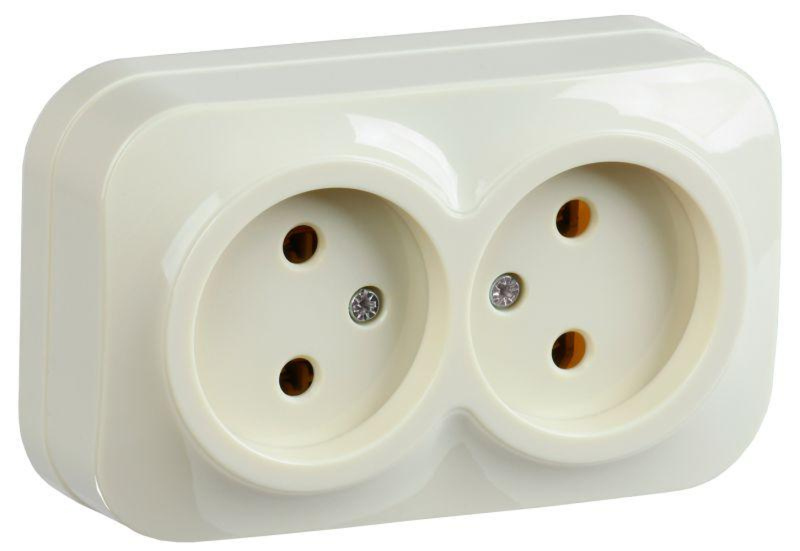 Изображение товара Розетки IEK РС22-2-ХК 2-м ОП 10А без заземления IP20