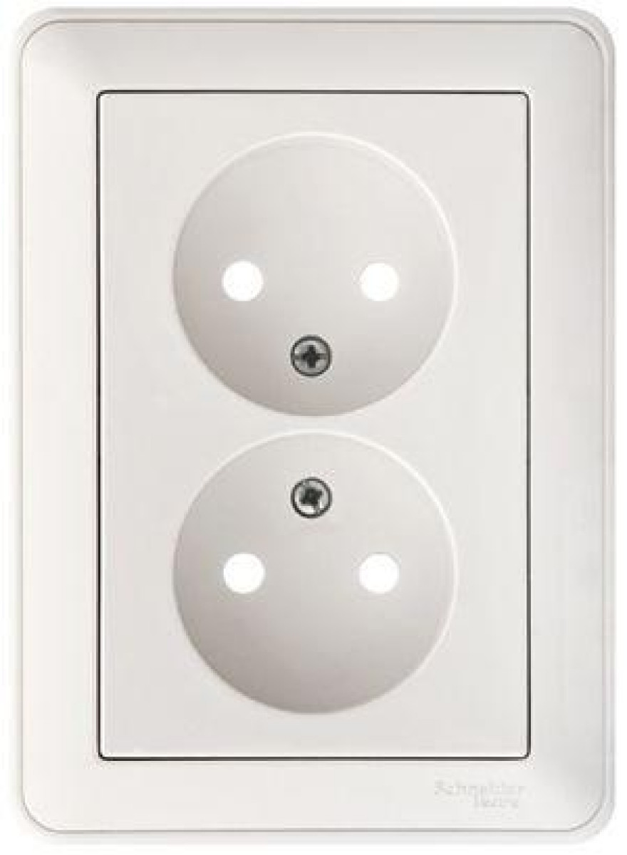 Изображение товара Розетка Systeme Electric W59 2гнезда 16А IP20 без заземл. защ. блок белая