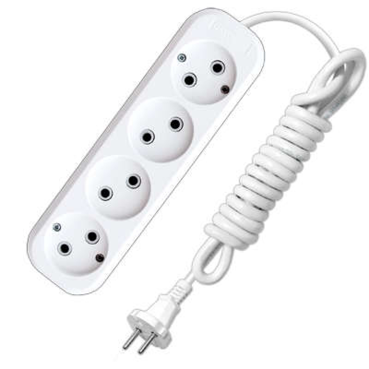 Изображение товара Удлинитель Универсал 4 розетки 2м без заземления IP20 Е-204 ПВС 2х0.75 АБС