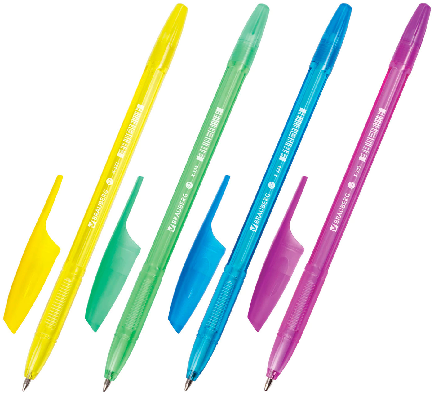 Изображение товара Шариковая ручка Brauberg X-333 NEON, 50 шт, ассорти, синий чернила