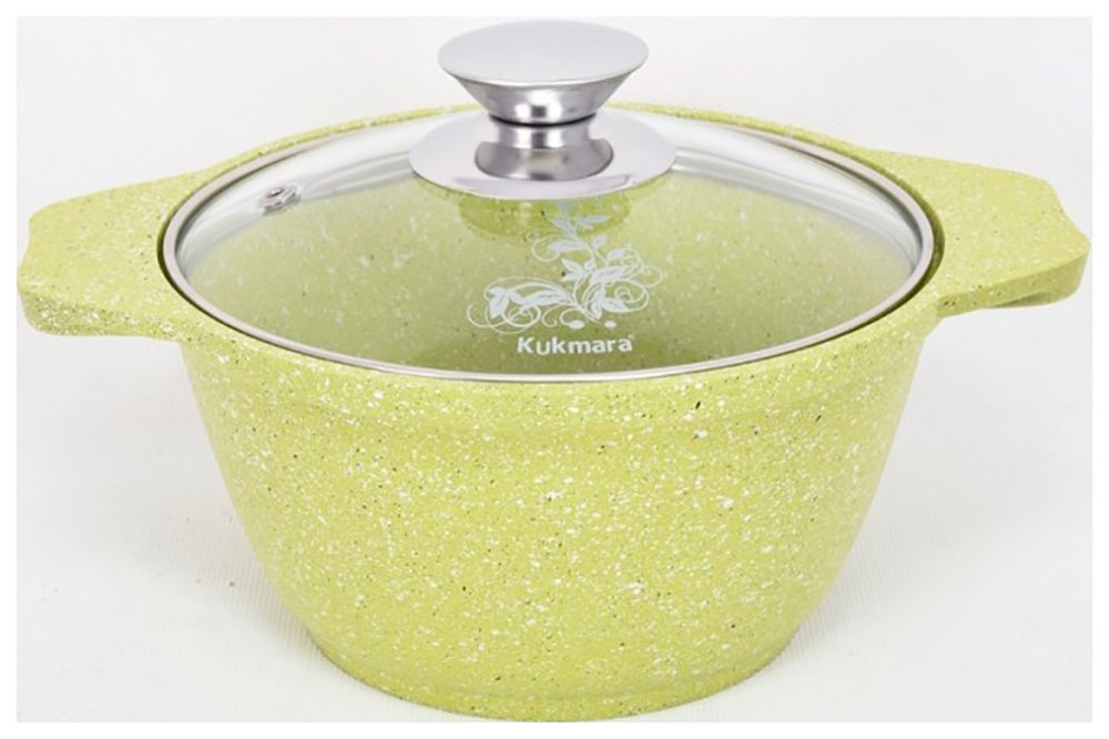 Кастрюля Kukmara ''Trendy style lime'' 1 л со стеклянной крышкой (к11tsl)