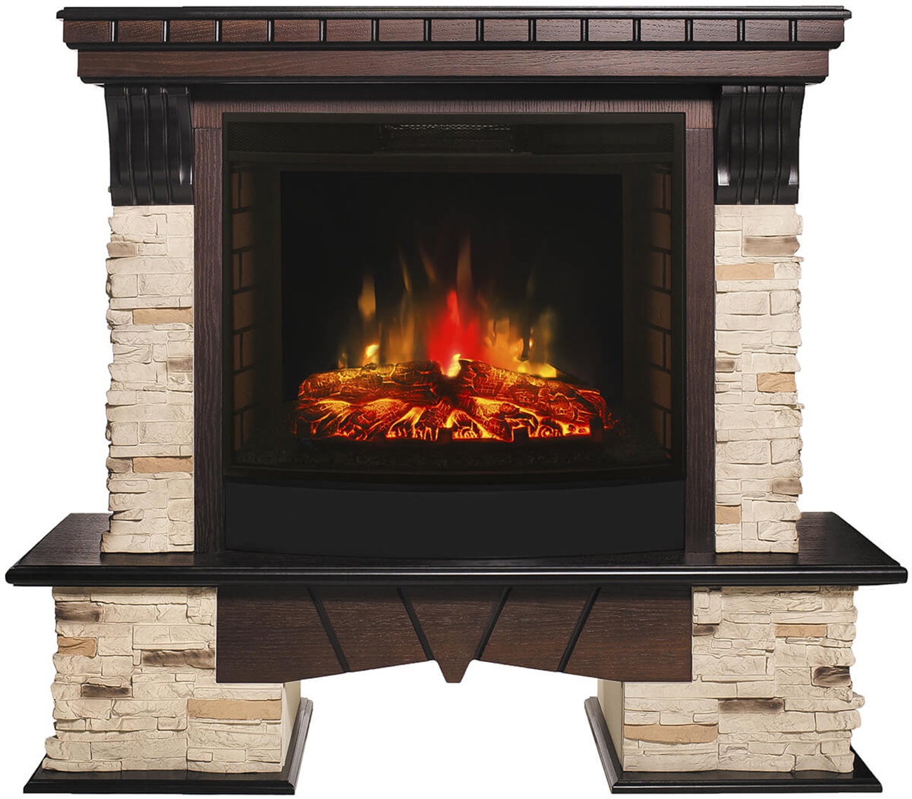 Изображение товара Каминокомплект Realflame Rockland 25/25,5 AO с Evrika 25,5 LED, стильный электрокамин для дома