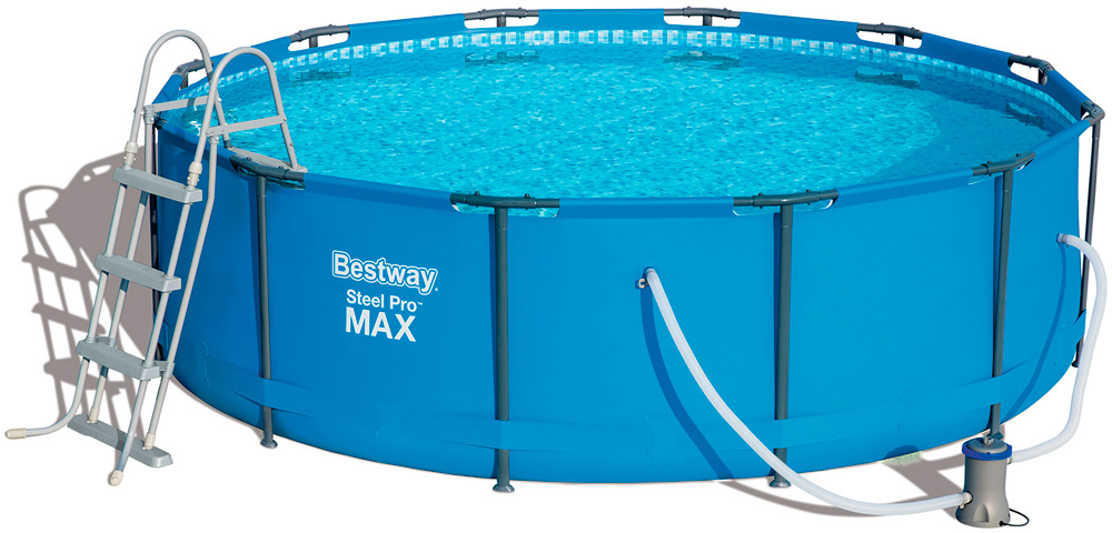 Бассейн BestWay Steel Pro Max 366х100см 9,150 л. насос фильтр лестн. 56418 бассейны bestway фильтр насос для бассейна 2006 л час