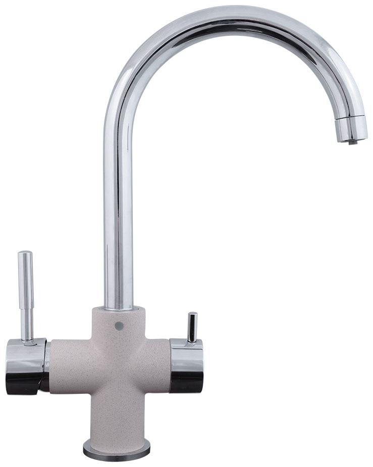 Изображение товара Кухонный смеситель Zigmund & Shtain 1800 Молодое шампанское бежевый хром