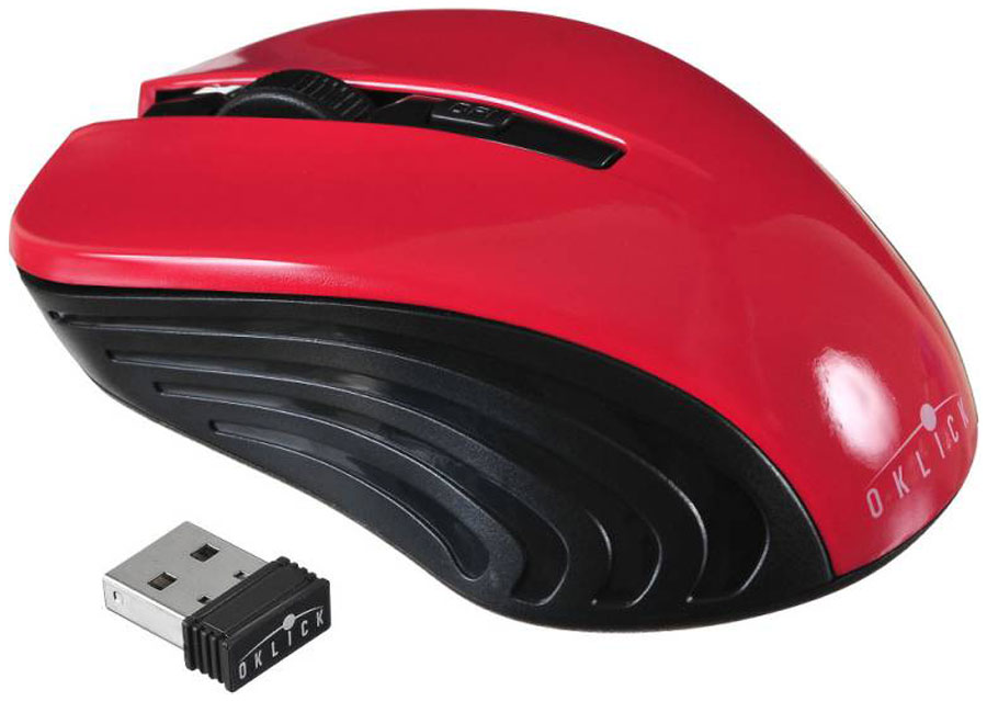Изображение товара Беспроводная мышь Oklick 545MW 1600dpi USB черно-красная эргономичная