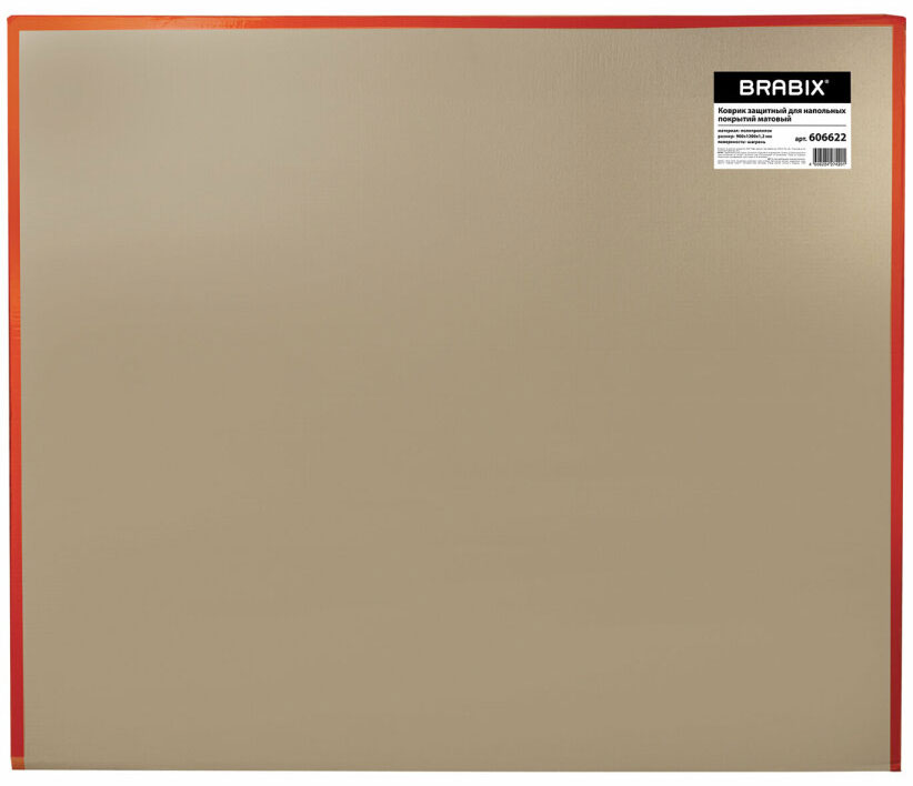 Изображение товара Коврик защитный для напольных покрытий Brabix полипропилен, 90х120 см, матовый, толщина 1,2 мм, 606622