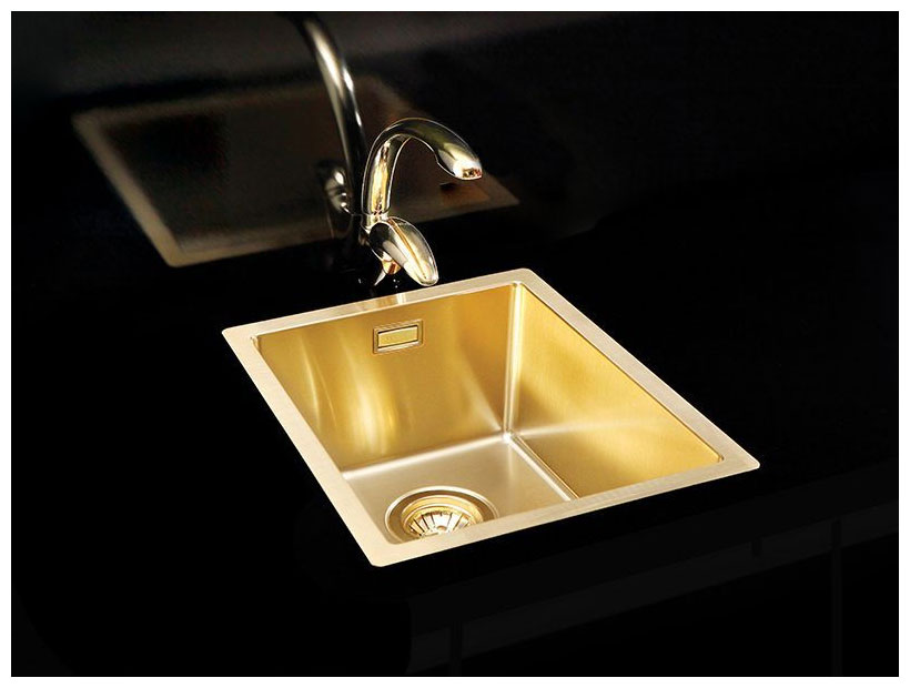 Изображение товара Кухонная мойка Alveus QUADRIX MONARCH 20 GOLD 390X450X200 с выпуском без сифона (1103316)